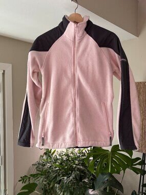 Columbia Women’s Pink & Grey Full Zip Fleece Jacket with Pit Zips Size Medium